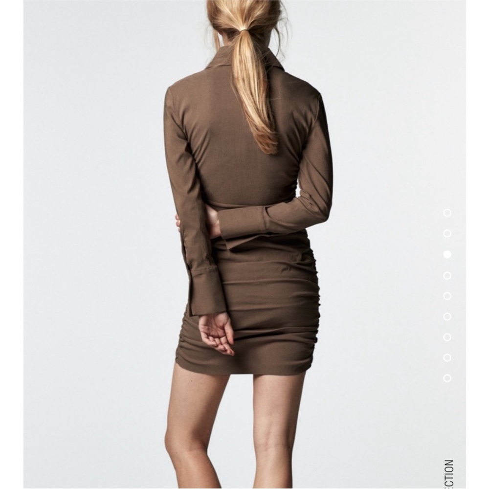 Brown Button-Up Dress - Picture 3 of 5